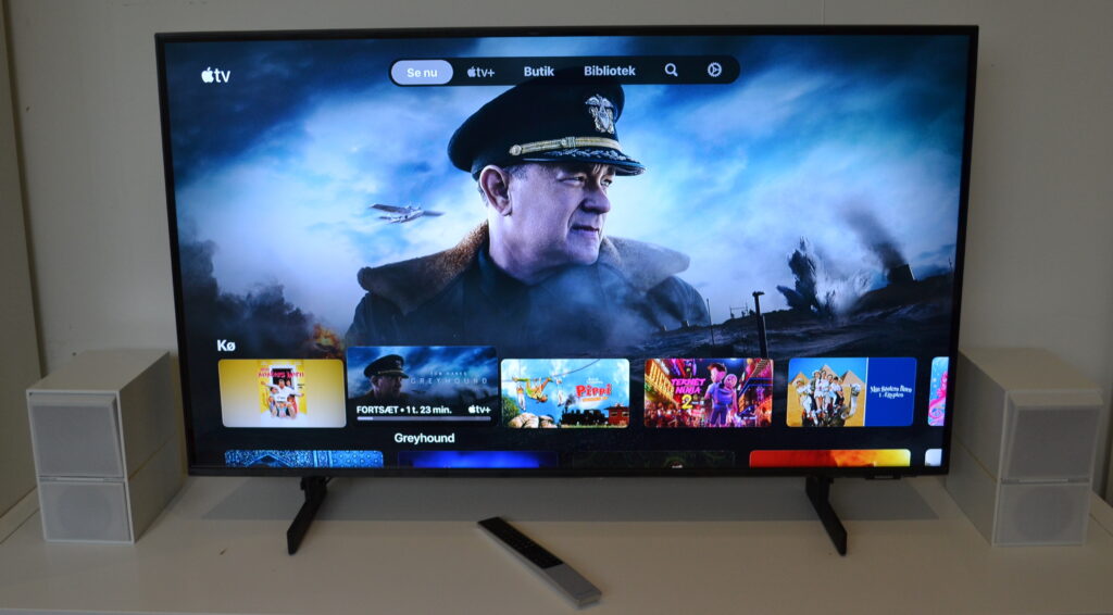 B&O CX 50 weiß empfängt Ton über Neo TV von einem Samsung-Fernseher