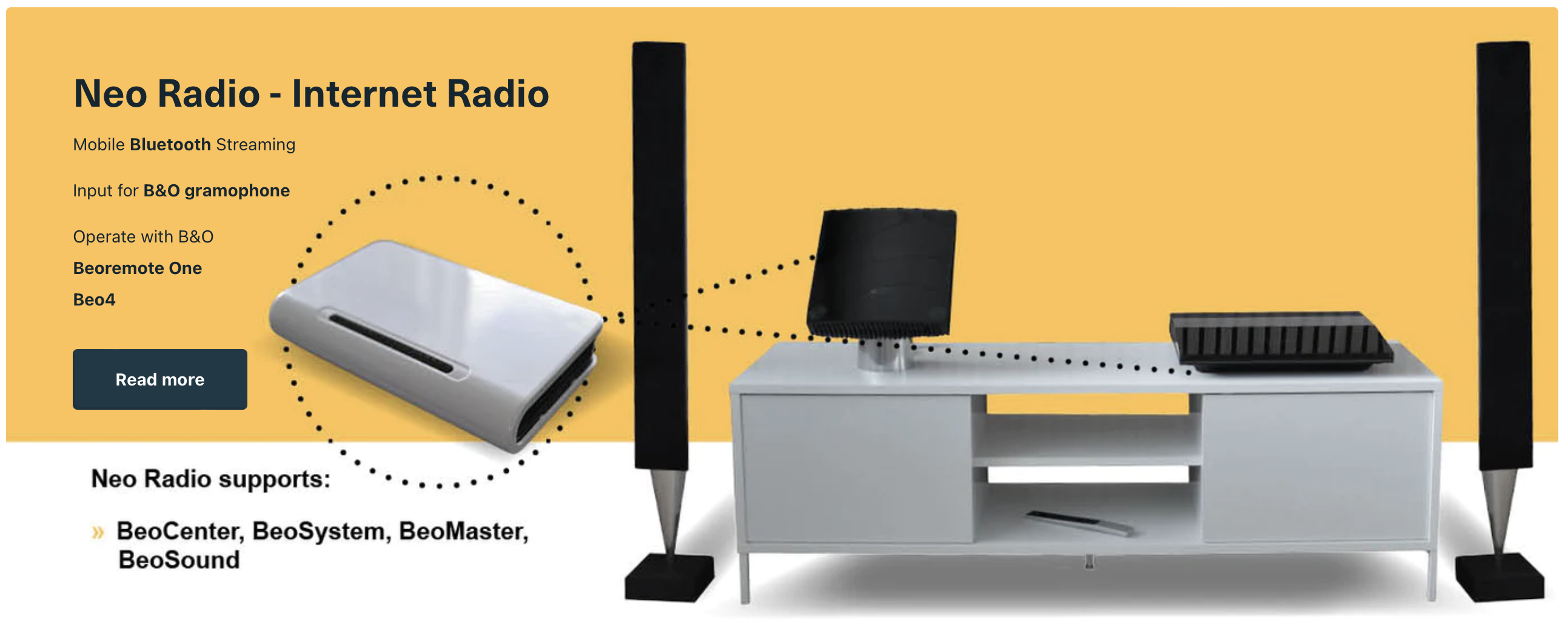 Neo Radio - trasmette l'audio ai tuoi prodotti B&O con la tecnologia Neo per il tuo prodotto B&O