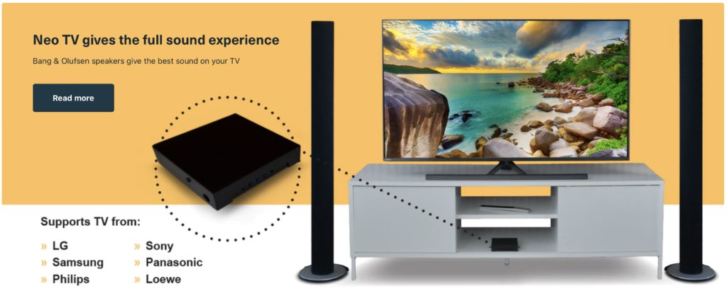 Neo TV - B&O lyd med Neo Teknologi - med Bang & Olufsen højttalere