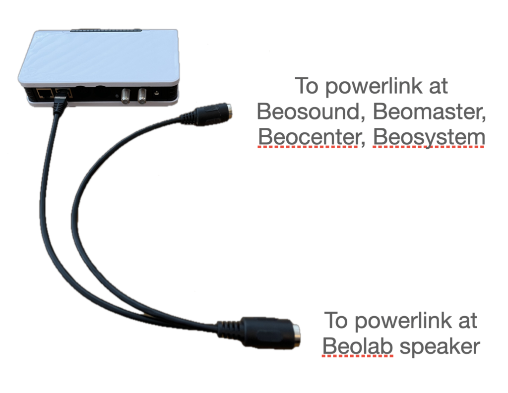 Neo Radio med splitter kabel for at forbinde både Beosound og Beolab højttaler